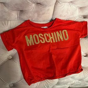 Moschino Girls Red and Gold Top size 6